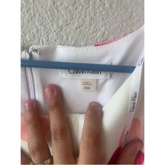 Nwt plus size Calvin Klein White Floral Midi Dress size 22w T23 - Picture 4 of 4